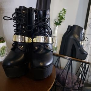Koi Footwear Platform Combat Boot